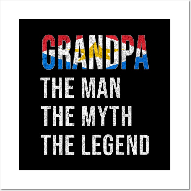 Grand Father Saba Islander Grandpa The Man The Myth The Legend - Gift for Saba Islander Dad With Roots From  Saba Island Wall Art by Country Flags